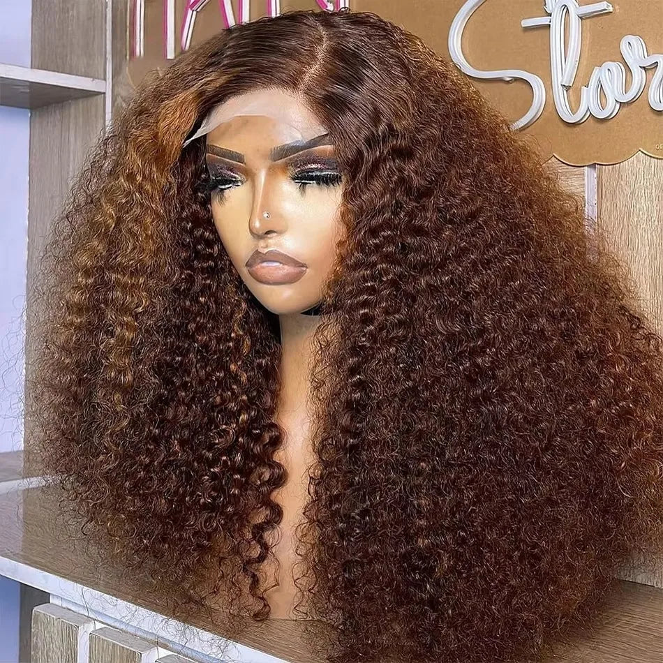 Chocolate Brown Deep Wave Bob 13x4 HD Transparent Lace Front Human Hair Wig (10–16 Inch)