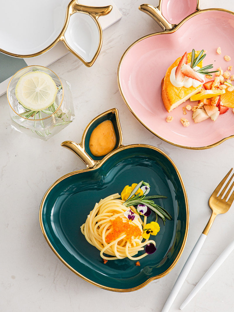 Jucaica Rosh Hashanah Apple Honey Dish – Ceramic Dessert Plate Set