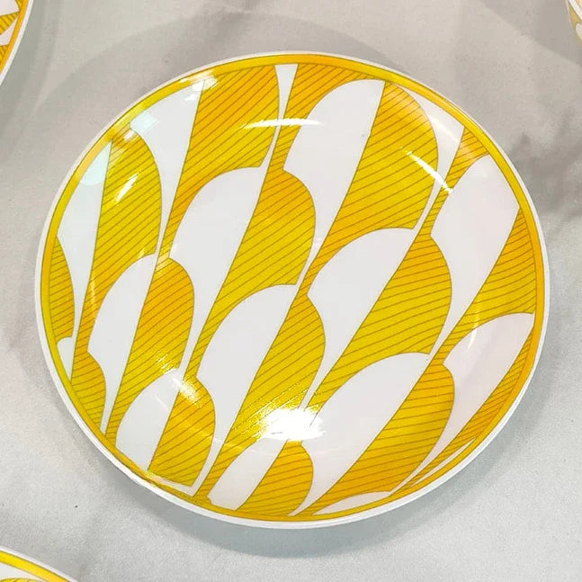 European Style Bone China Tableware Set – Sunshine Geometric Steak Plate & Cup Gift Set for Elegant Dining