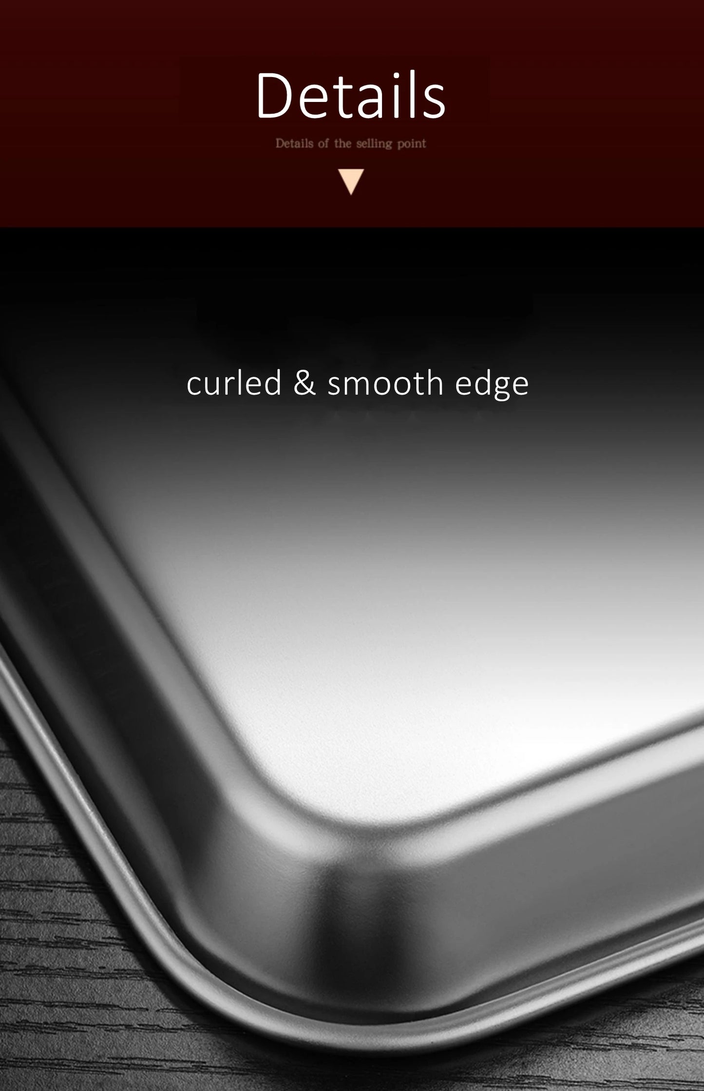 304 Stainless Steel Baking Tray – LFGB Certified, Fall-Resistant Steaming Dish (27–37.5cm Rectangular Pan)