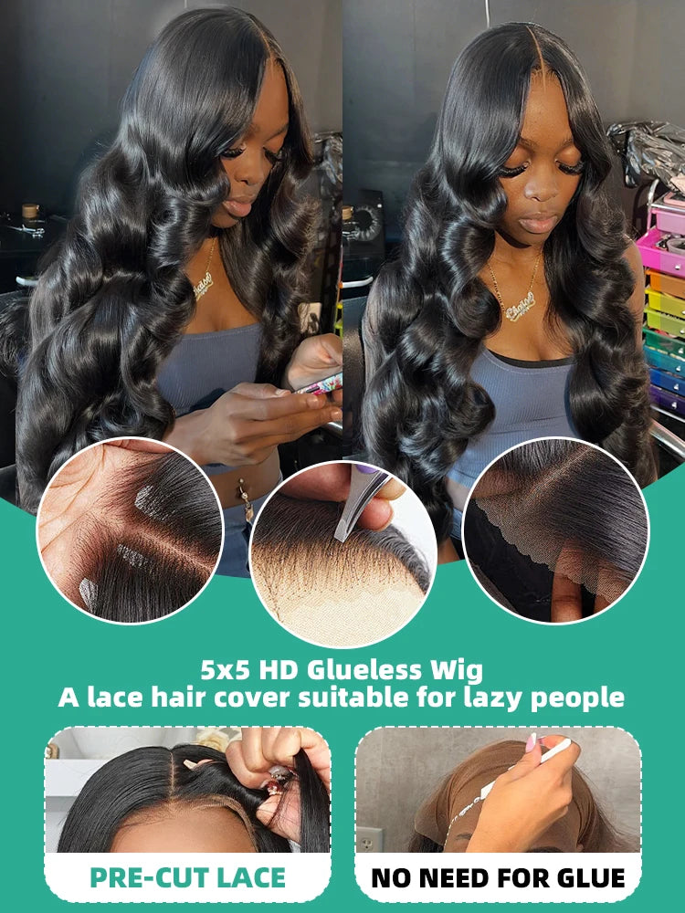 13x6 HD Lace Front Body Wave Human Hair Wig – Glueless, 200% Density, 36" (Burmese Hair)