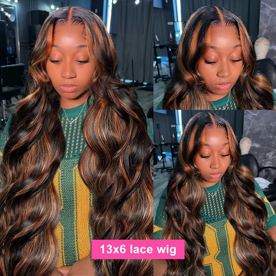 WeWave P4/27 Highlight Ombre Body Wave 13x4/13x6 HD Lace Front Wig (Brazilian Remy Human Hair)