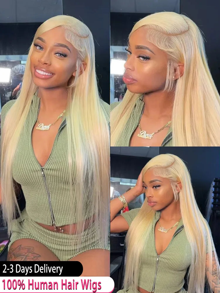 40–50 Inch 613 Blonde HD Lace Front Wig | Brazilian Bone Straight Human Hair Wig