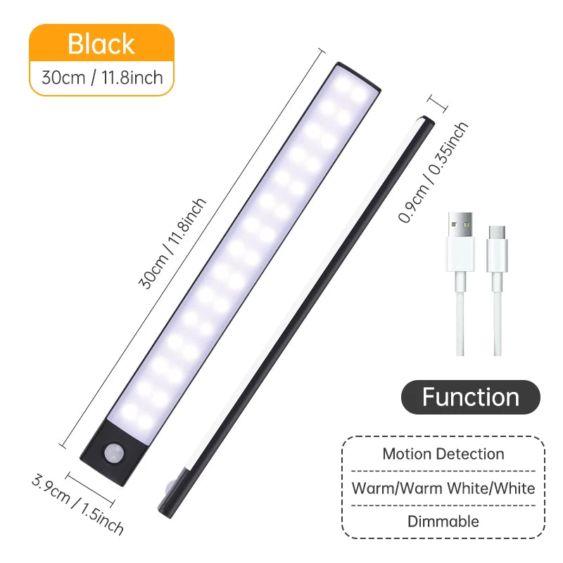 Wireless Motion Sensor LED Light – USB Rechargeable Night Lamp for Closet, Cabinet & Kitchen