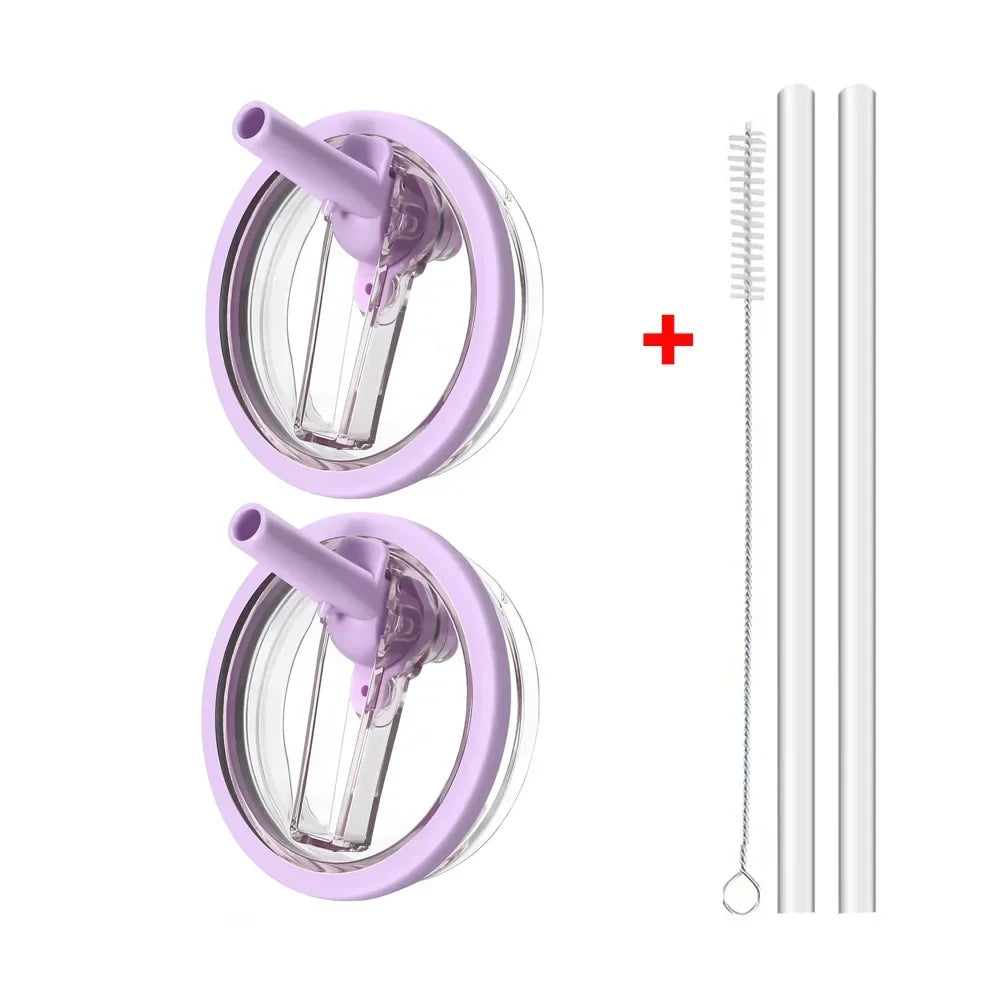 40oz Flip Straw Leak-Proof Lid – Replacement Tumbler Cover Compatible with Stanley Cup