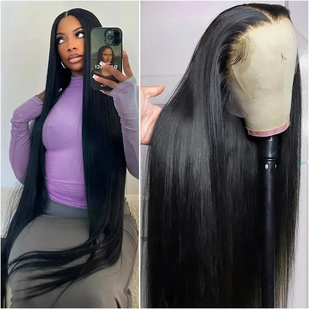 220 Density Bone Straight 13x6 HD Lace Front Wig (13x4 Option, Pre-Plucked) – Brazilian Remy Human Hair