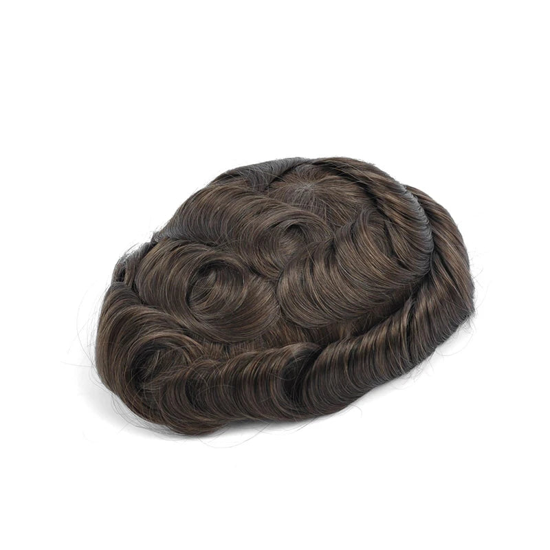 Topunique Full Swiss Lace Men's Toupee | 90% Light Density Hair System for Men