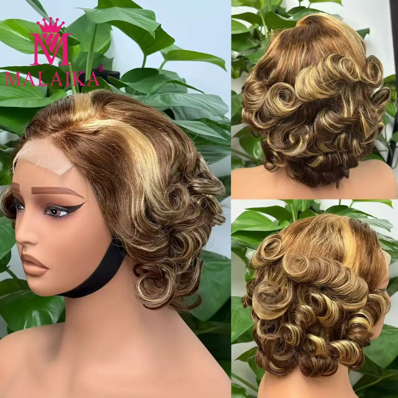 MALAIKA 4/27 Loose Wave Bob Wig – 4x4 Transparent Lace Closure (Brazilian Remy Human Hair)