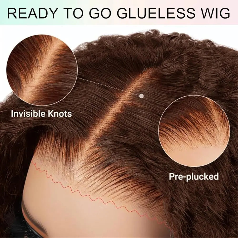 Chocolate Brown Deep Wave 5x5 Glueless Human Hair Wig | Ready to Wear | WowPopMall Hair