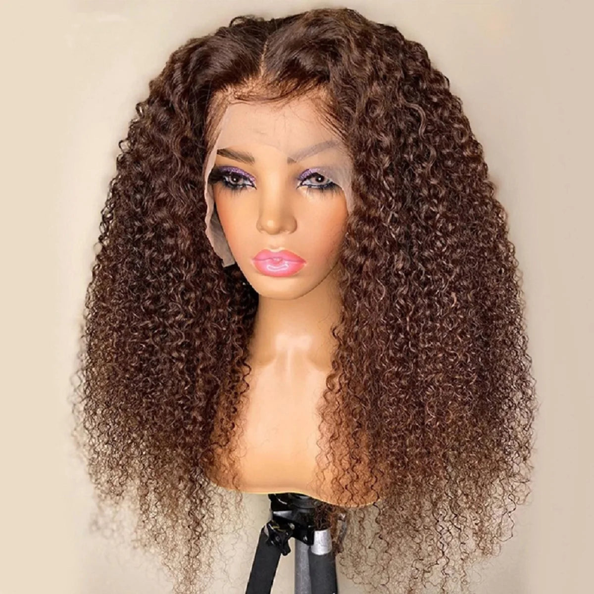 Chocolate Brown Curly HD Lace Front Wig (13x4 / 13x6, Glueless-Ready)