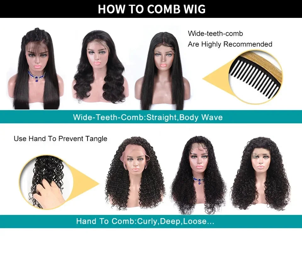 200% Density Body Wave Short Bob HD Lace Front Human Hair Wig (13x4, Brazilian Remy, Natural Black)