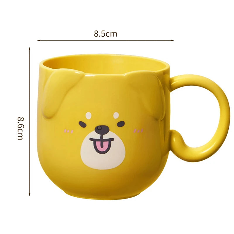 Cute Cat Mouthwash & Toothbrush Cup – Cartoon Plastic Mug for Home & Travel