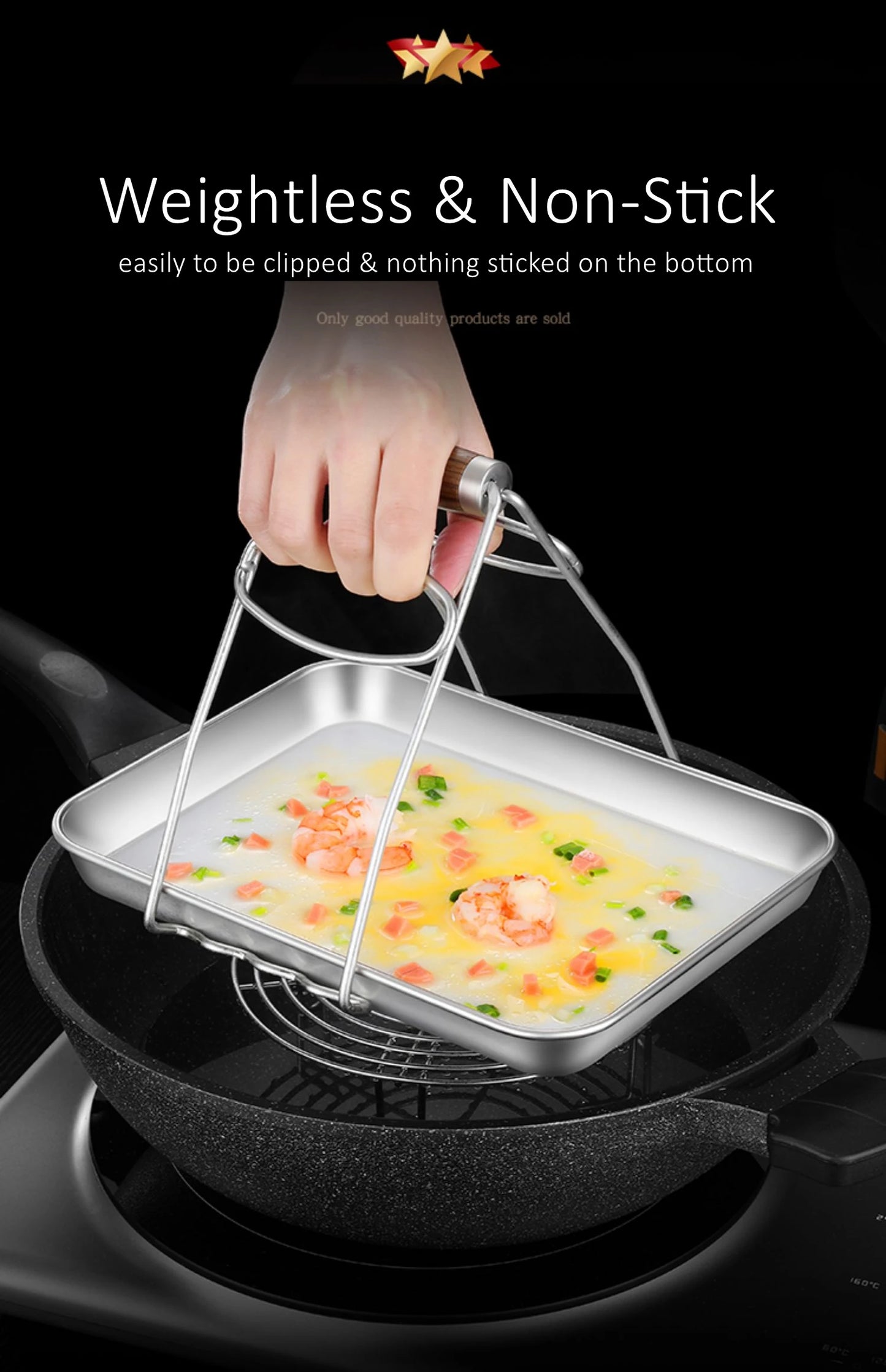 304 Stainless Steel Baking Tray – LFGB Certified, Fall-Resistant Steaming Dish (27–37.5cm Rectangular Pan)