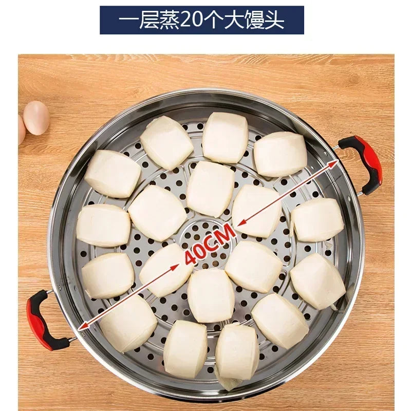 Commercial Stainless Steel Electric Steamer – Large Capacity 3-Tier Cooker