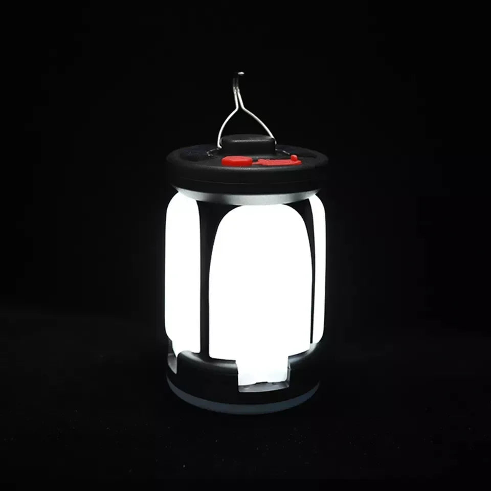 Rechargeable LED Camping Lantern with Solar & USB Power | Portable Folding Tent Light for Hiking, Fishing & Outdoor Use