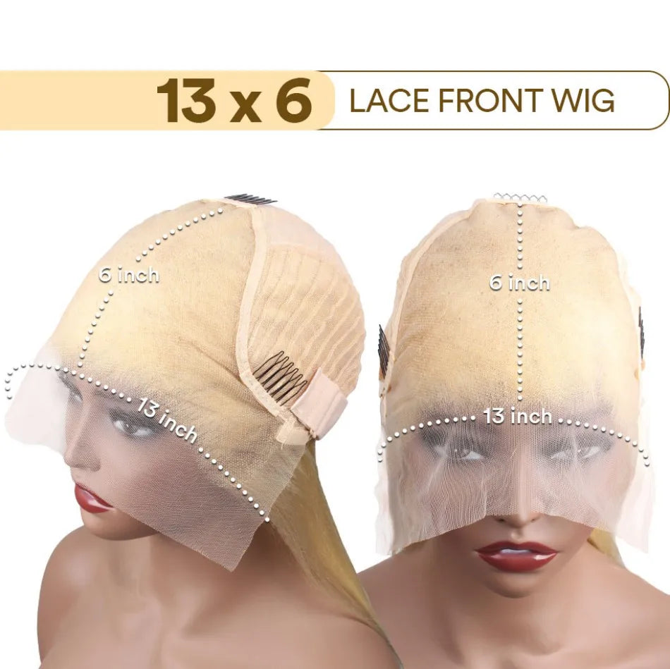 Blonde 613 HD Lace Frontal Straight Brazilian Wig – 40 Inch, 250% Density, 13×6 Transparent Lace