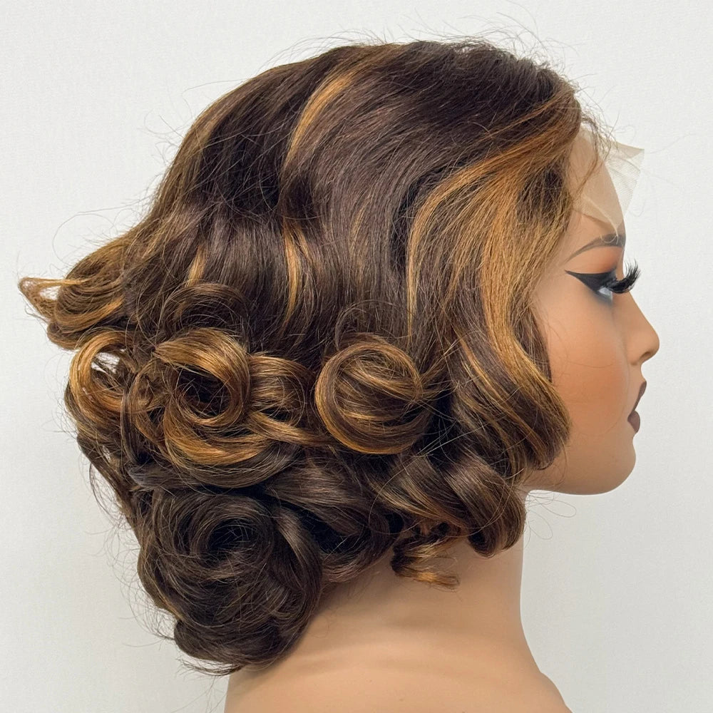 250% Density 5x5 Lace Closure Short Loose Bouncy Wig – 100% Virgin Vietnamese Human Hair (4–16 inch)