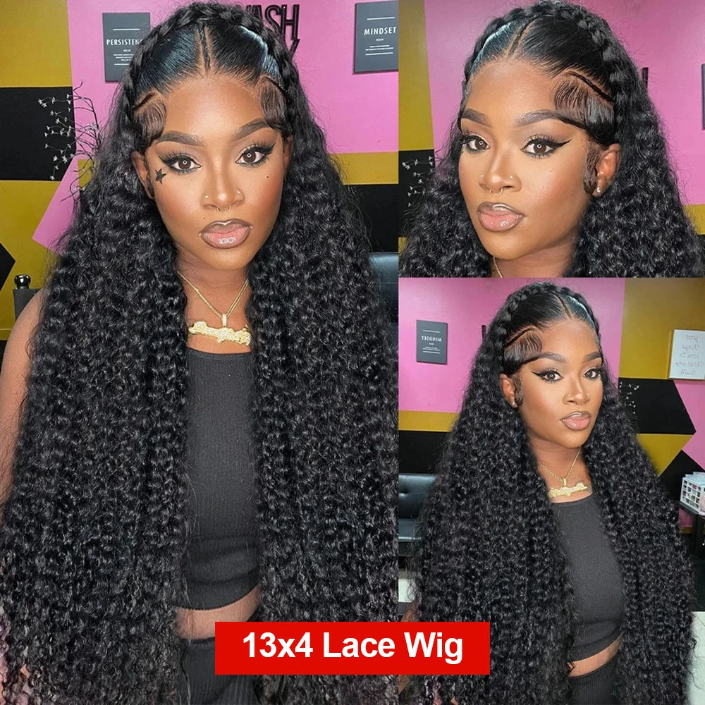 40 & 46 Inch Water Wave Deep Wave Lace Front Wig – 13x6 HD Lace, 7x5 Glueless, 300% Density