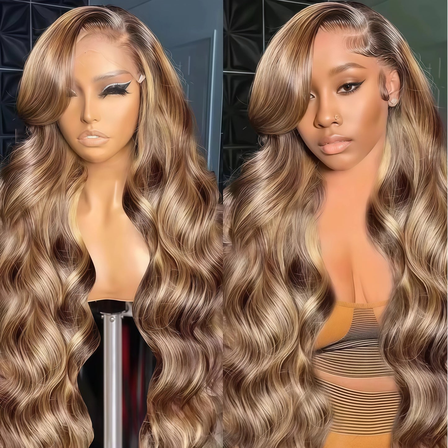 Honey Blonde Highlight HD Lace Wig | Body Wave Human Hair 13x4 / 13x6 / 4x4 / 5x5