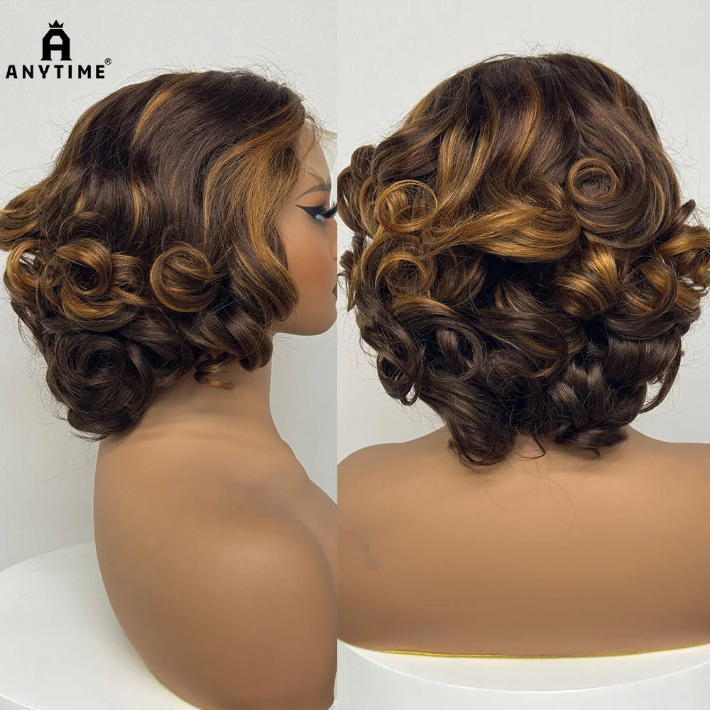 250% Density 5x5 Lace Closure Short Loose Bouncy Wig – 100% Virgin Vietnamese Human Hair (4–16 inch)