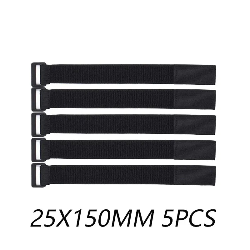 5PCS Elastic Hook & Loop Cable Strap – Adjustable Nylon Organizer with Buckle for Cables, Bags & Tools