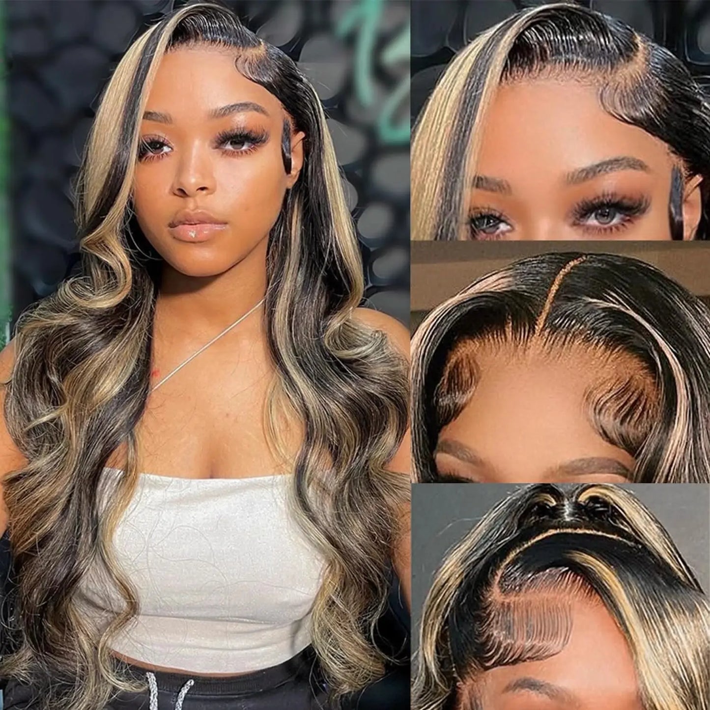 30" 1B/27 Ombre Body Wave Human Hair 13x4 HD Lace Front Wig