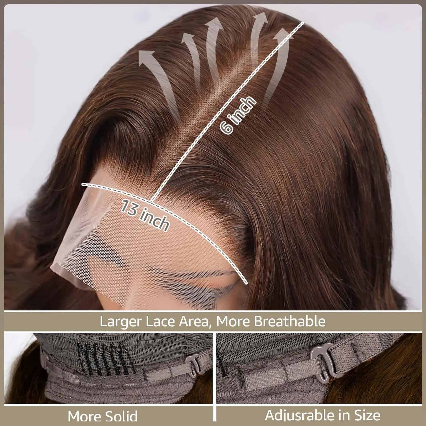 Chocolate Brown 13x4 Body Wave Transparent Lace Front Human Hair Wig – Pre-Plucked, 200% Density, 30 Inch