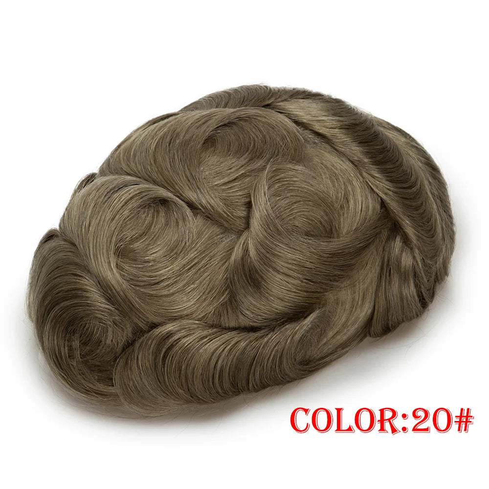 Men Toupee Wig Natural Hairline V Loop Thin Skin | Remy Human Hair System 0.03mm
