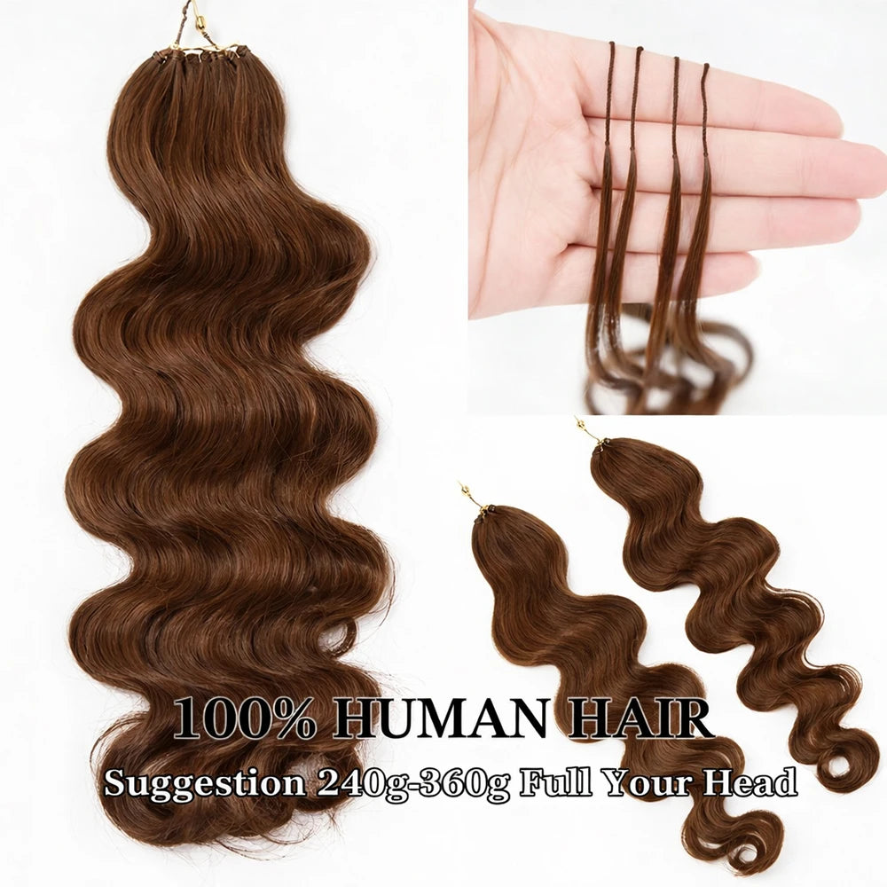Body Wave Crochet Hair Extensions – Virgin Human Hair Pre-Separated Miracle Knot Braids