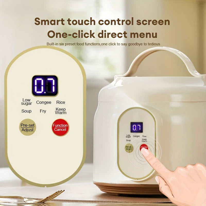 1.8L Portable Electric Rice Cooker – Nonstick Multi-Cooker, Low-Sugar Mode