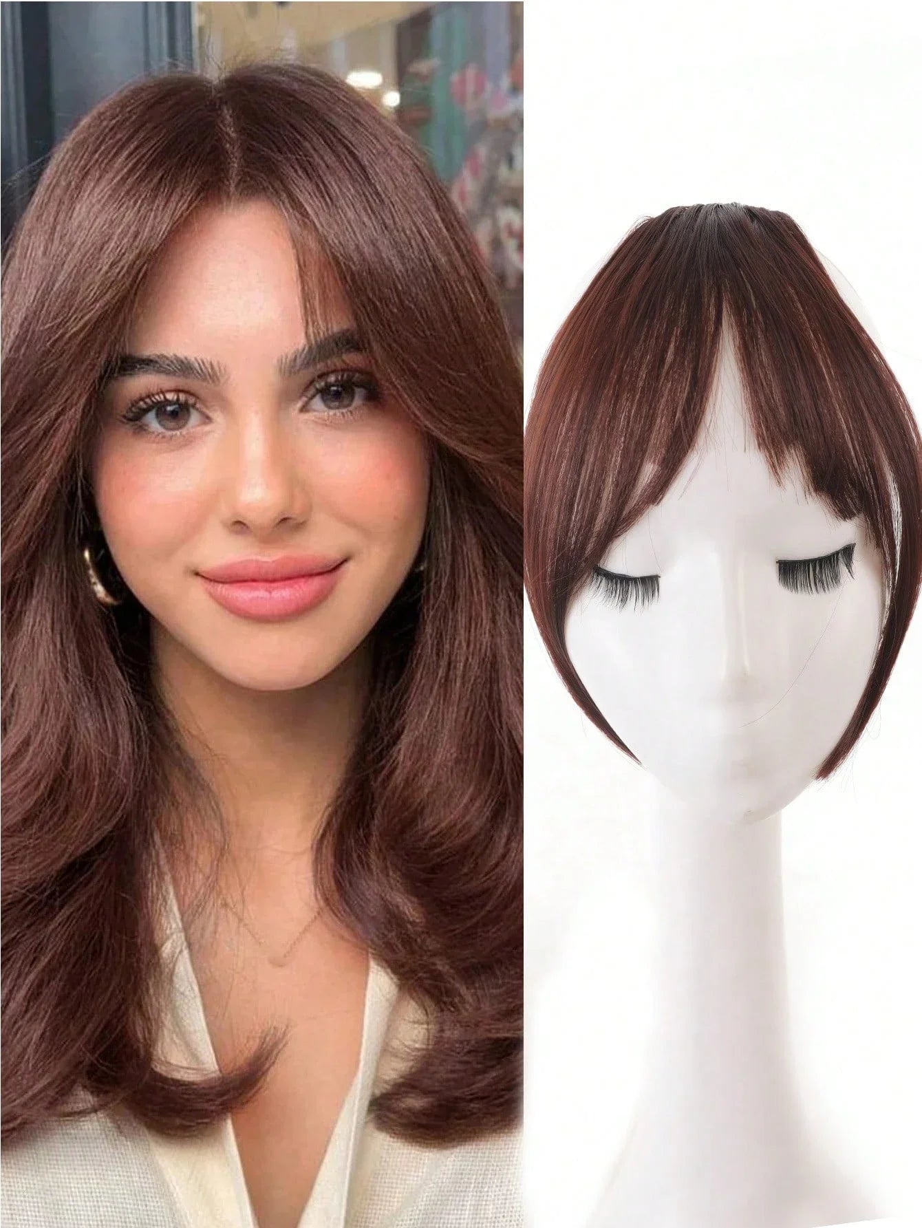 Middle Part Clip-in Bangs | Natural Seamless Hairpiece | 12 Colors