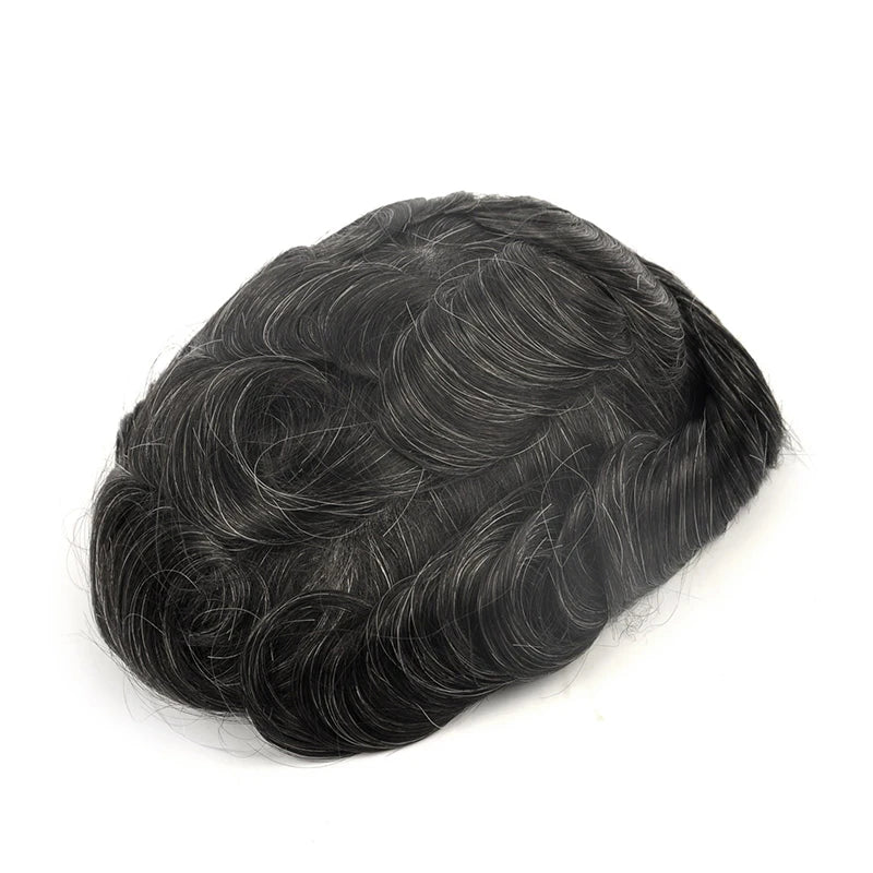 Topunique Full Swiss Lace Men's Toupee | 90% Light Density Hair System for Men