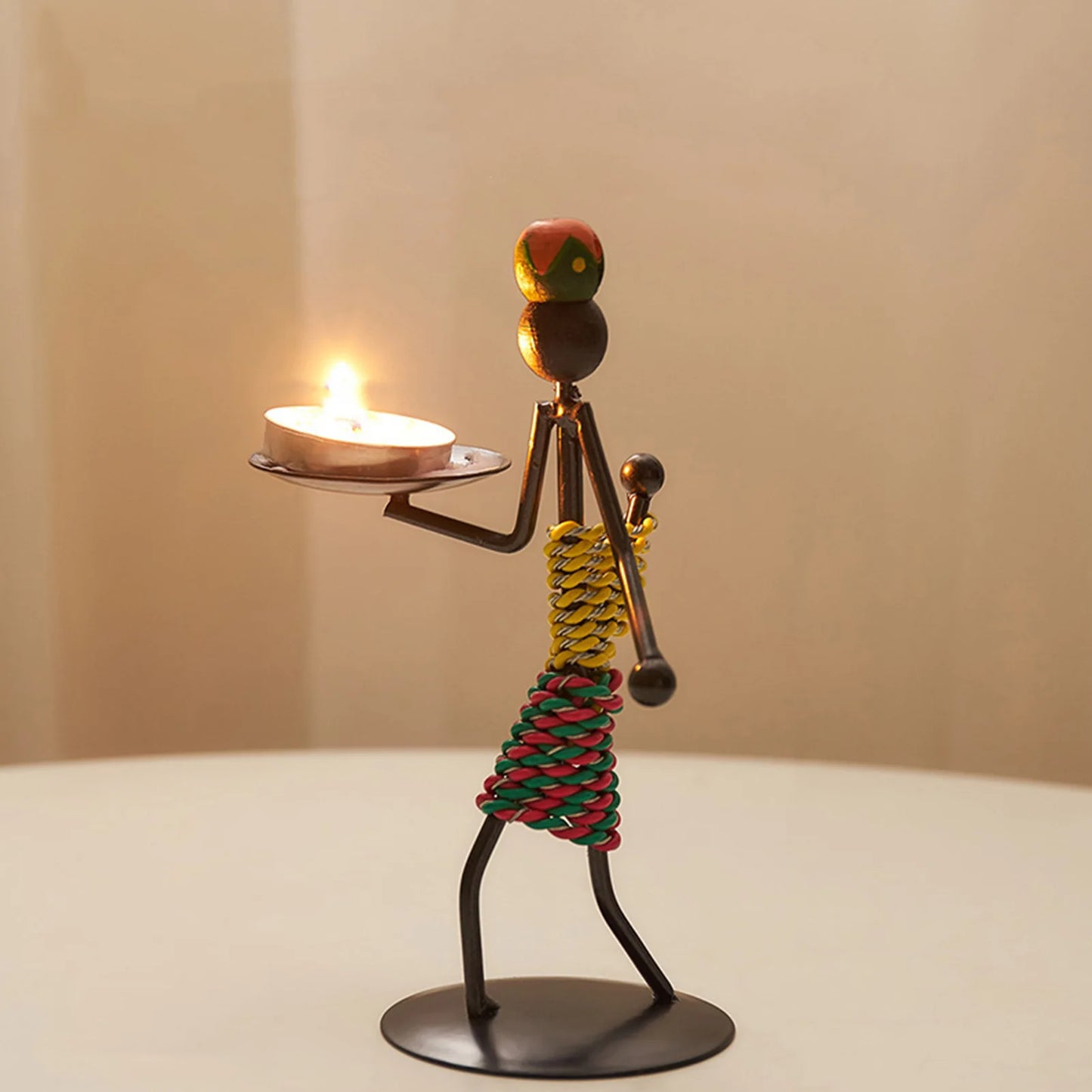 African Style Metal Candle Holder – Elegant Wedding & Home Décor Centerpiece for Candles