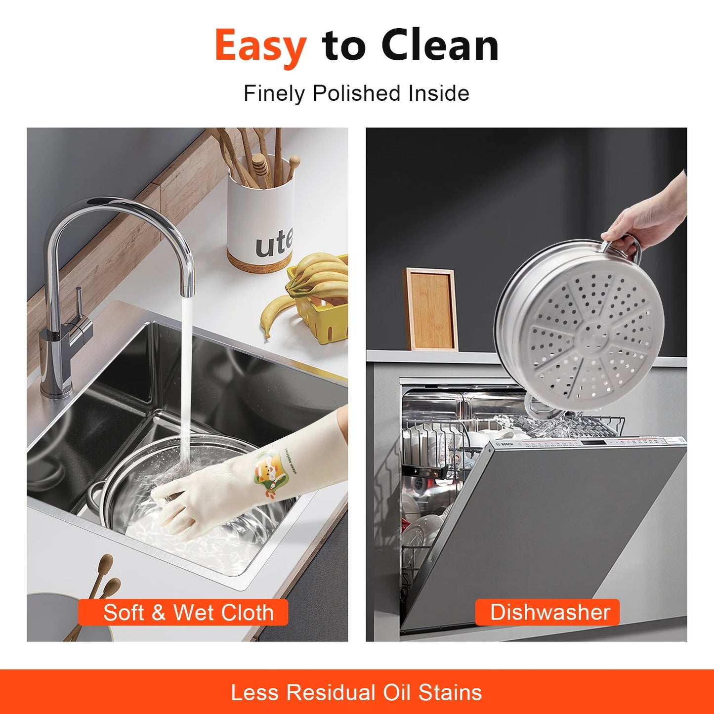 28CM 3-Tier Stainless Steel Food Steamer – Multi-Function Cooking Pot for Kitchen