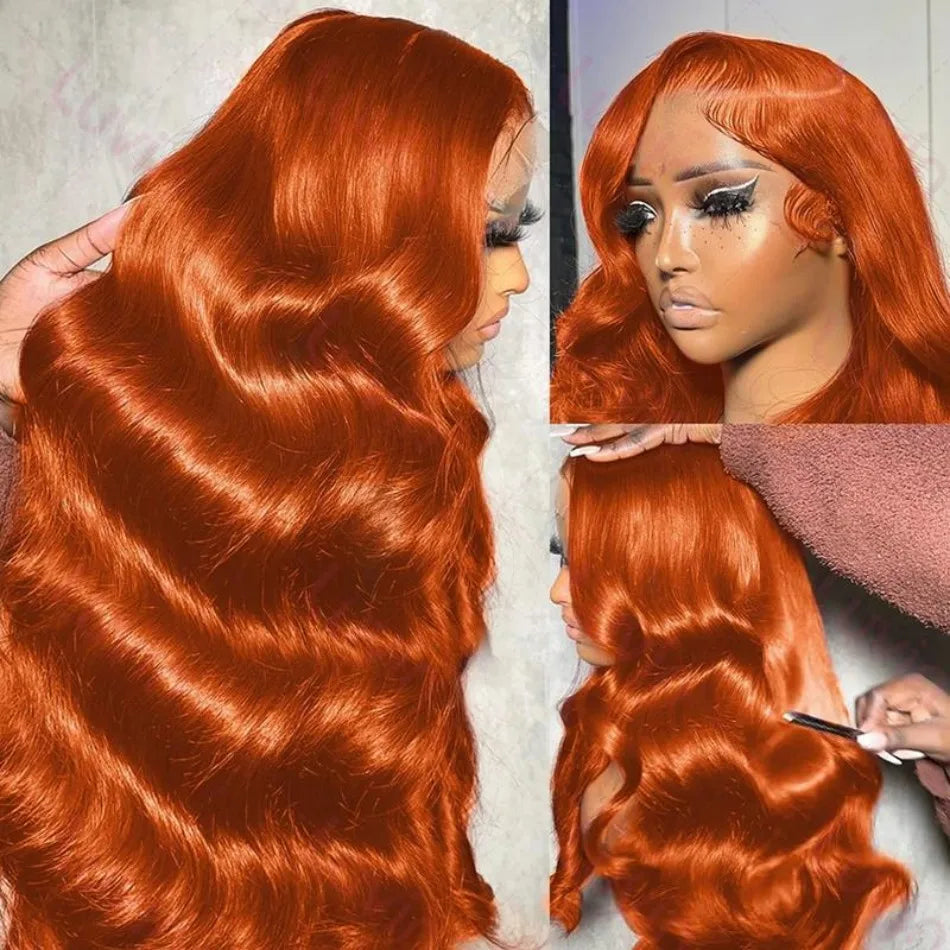 Ginger HD Lace Front Wig 13×6 Body Wave – 250% Density Human Hair (30–38 Inch)