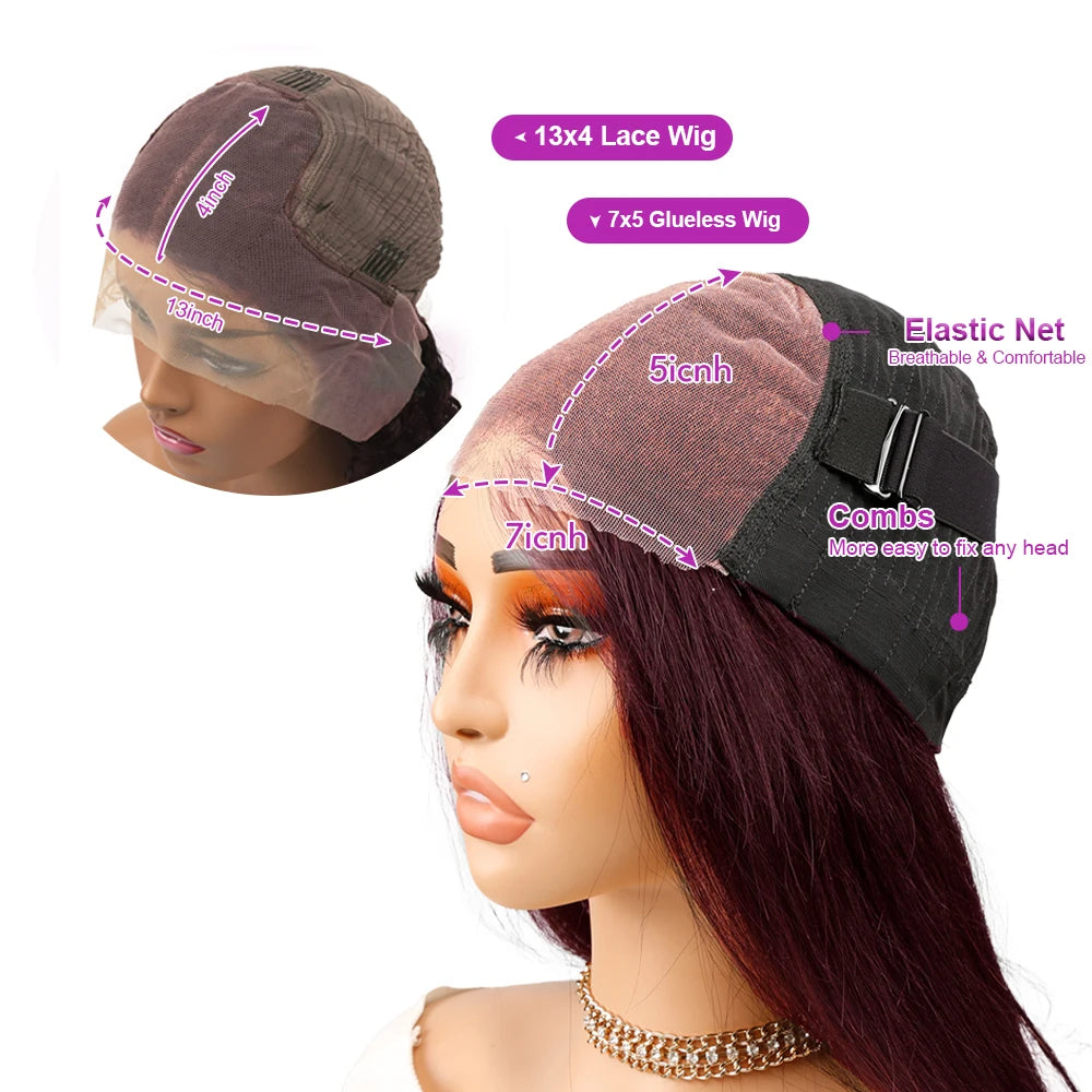 Wear & Go Glueless 13x6 HD Lace Front Short Bob Wig (Vietnamese Remy, Multi-Parting, Pre-Plucked)