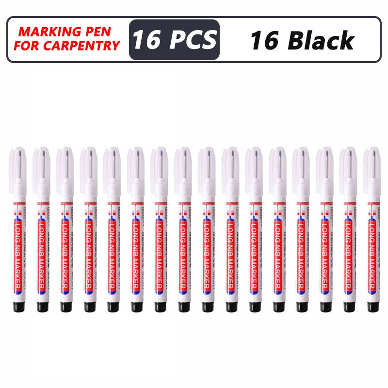 Professional Deep Hole Long Nib Marker Pen for Wood, Metal & Tile — Waterproof Carpenter Tool (20mm Nib)