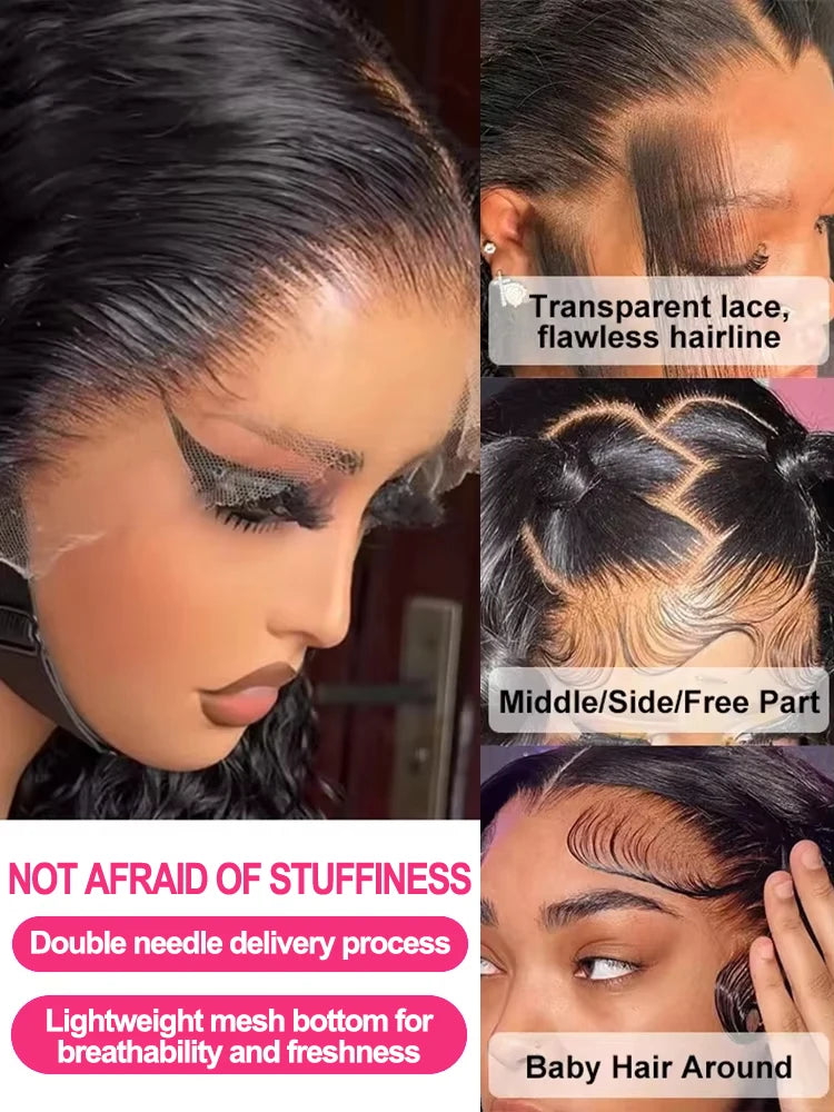 200 Density Loose Deep Wave 13x4 HD Lace Front Wig – 30 Inch Brazilian Curly Water Wave Human Hair