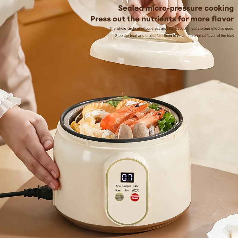 1.8L Portable Electric Rice Cooker – Nonstick Multi-Cooker, Low-Sugar Mode