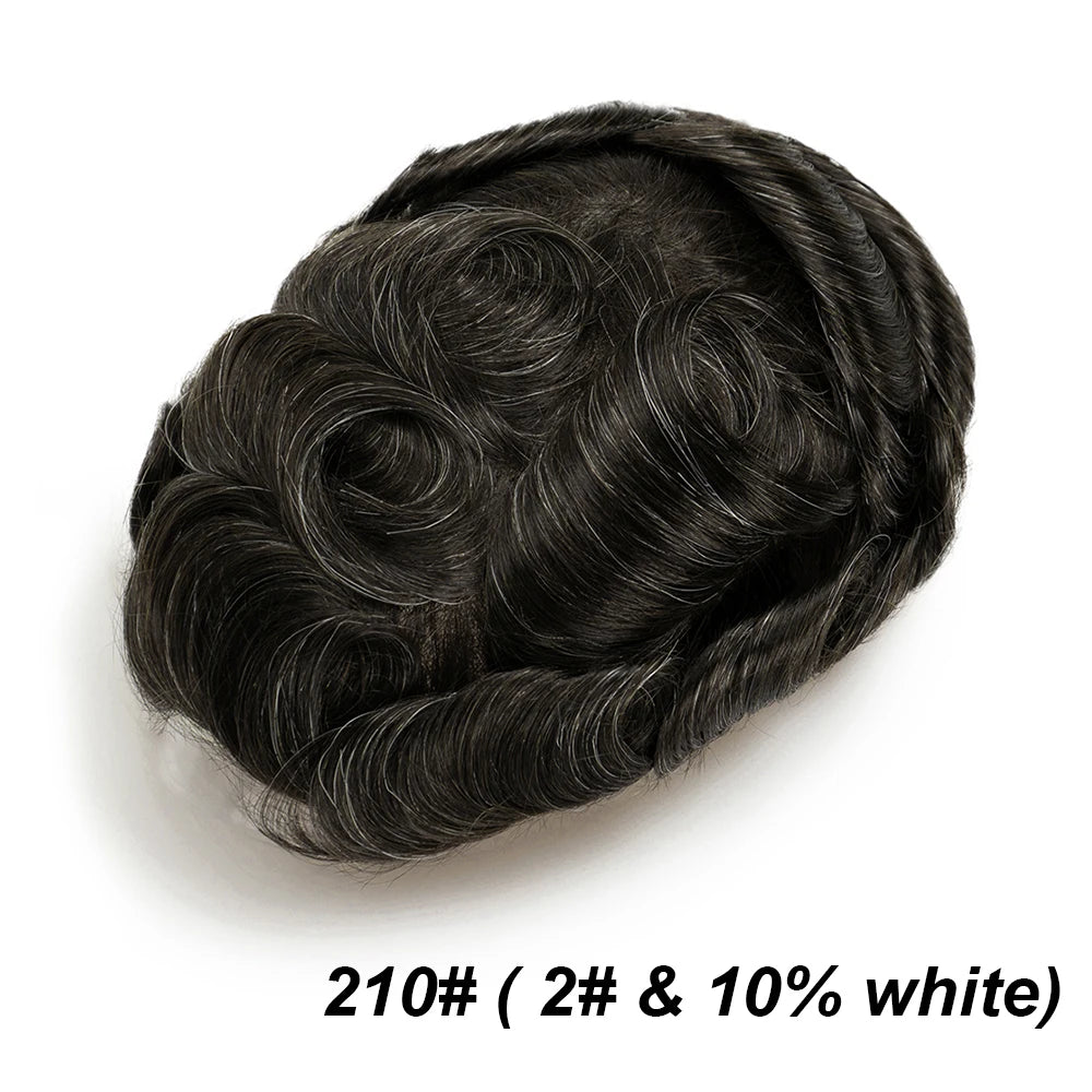 Men's Human Hair Toupee – Hollywood Skin & Lace Base, 6x8 / 7x9 / 8x10