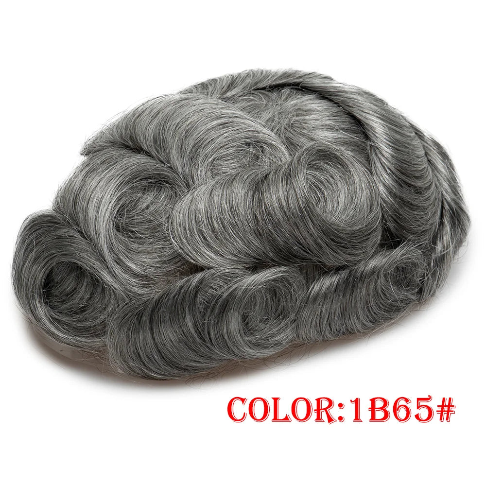 Men's Toupee Hair System | Natural Hairline Indian Human Hair | 0.1mm Thin PU Skin Base