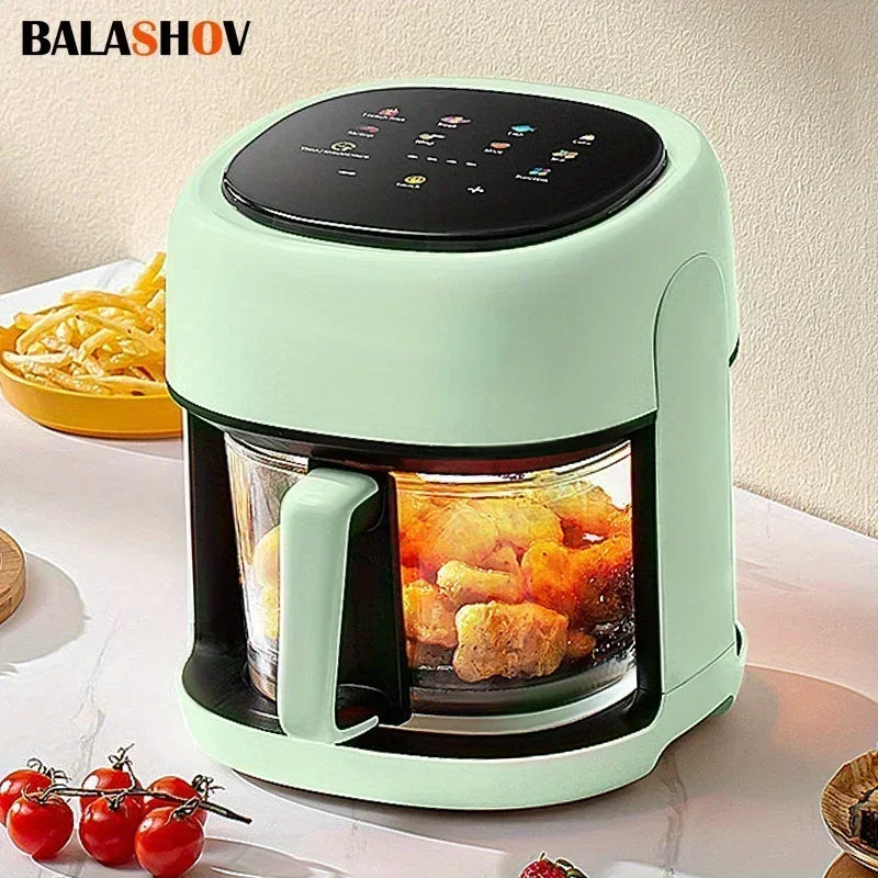 Smart 4.5L Oil-Free Air Fryer with Visible Window — 360° Rapid Baking Convection Oven for Healthy Cooking