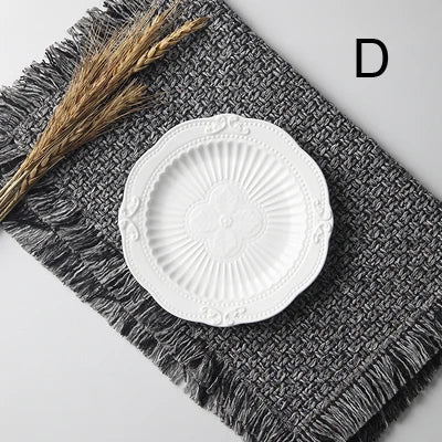 White Embossed Porcelain Plate – 6-Inch Round Ceramic Serving Dish for Weddings, Parties & Elegant Buffet Displays