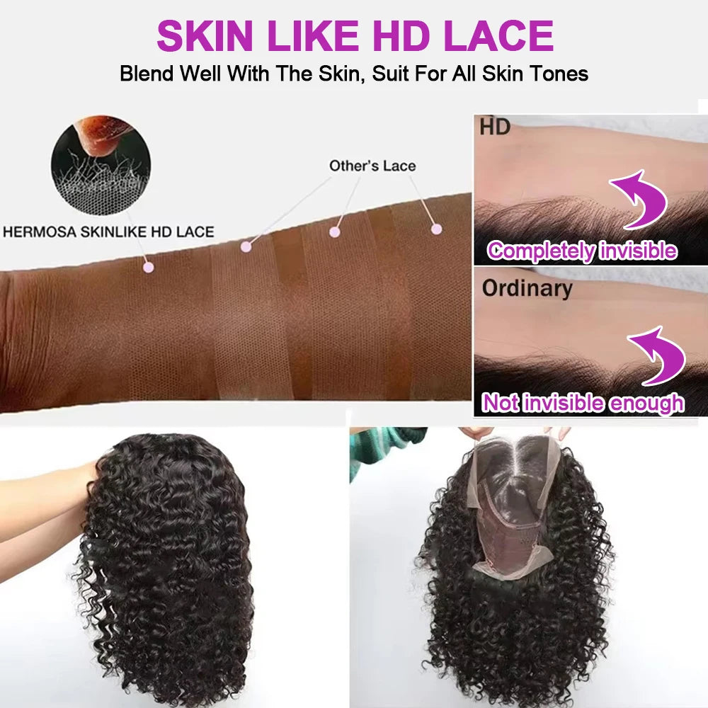 Deep Water Wave Curly Bob HD Lace Front Wig | 100% Remy Human Hair | Transparent Lace 13x4 / 13x6