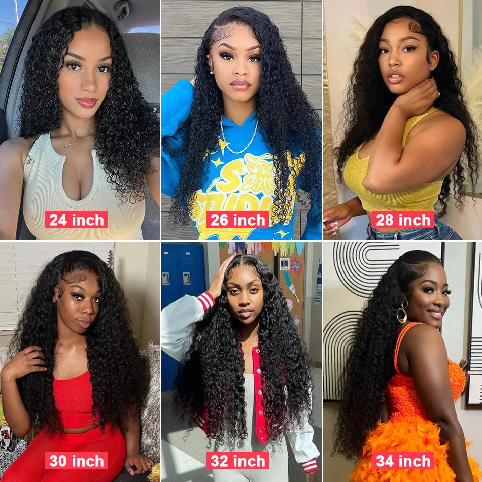Le Mythe Brazilian Deep Wave HD Lace Front Wig (13x4/13x6) – 30-40 Inch, Pre-Plucked Natural Black