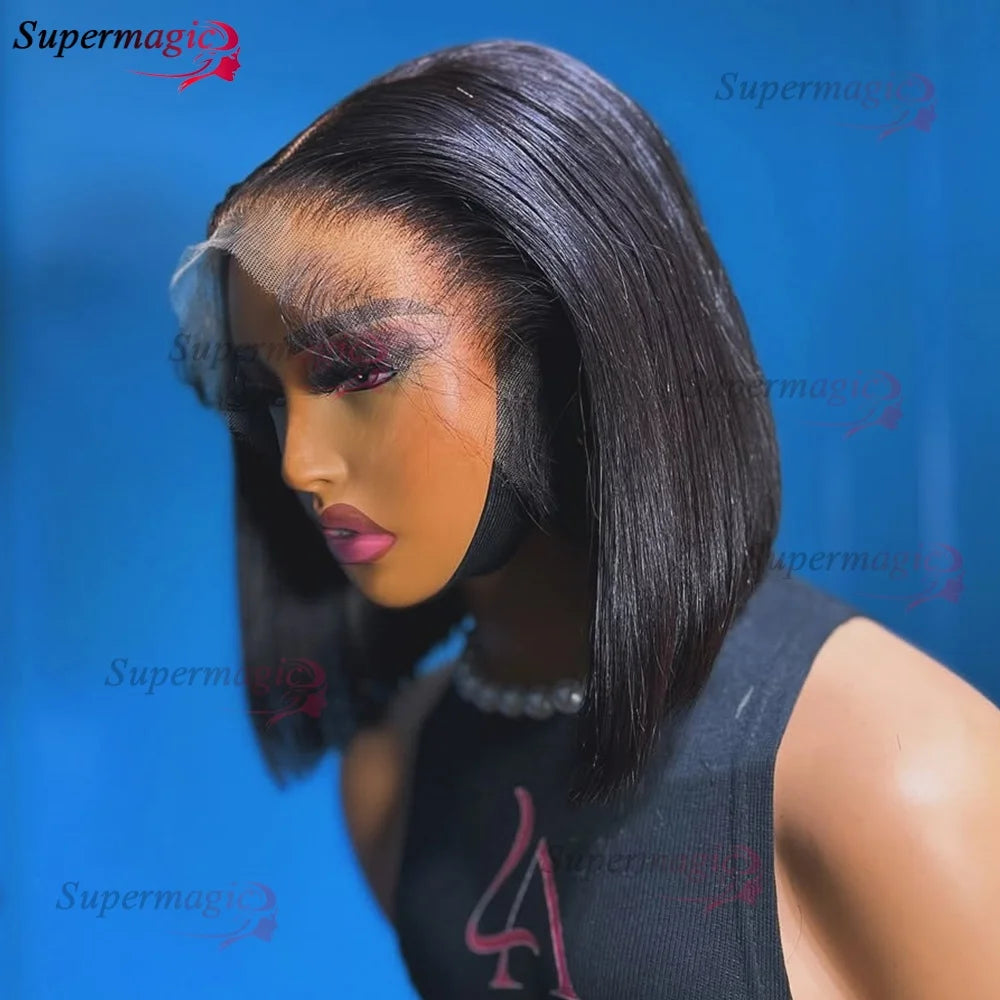 300% Density 13x4 Transparent Lace Frontal Straight Bob Wig – Raw Vietnamese Human Hair Wig for Women