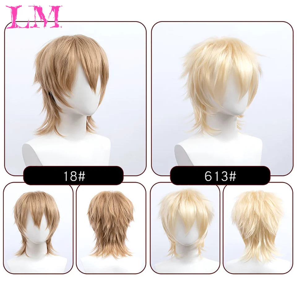 Wolf Cut Synthetic Wig with Bangs – Choppy Layered Style for Men & Women