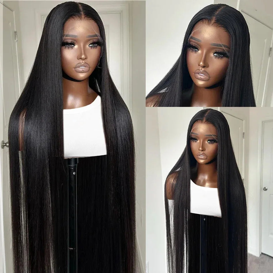 Bone Straight HD Lace Frontal Human Hair Wig 13x6 / 13x4 (30–40 Inch)