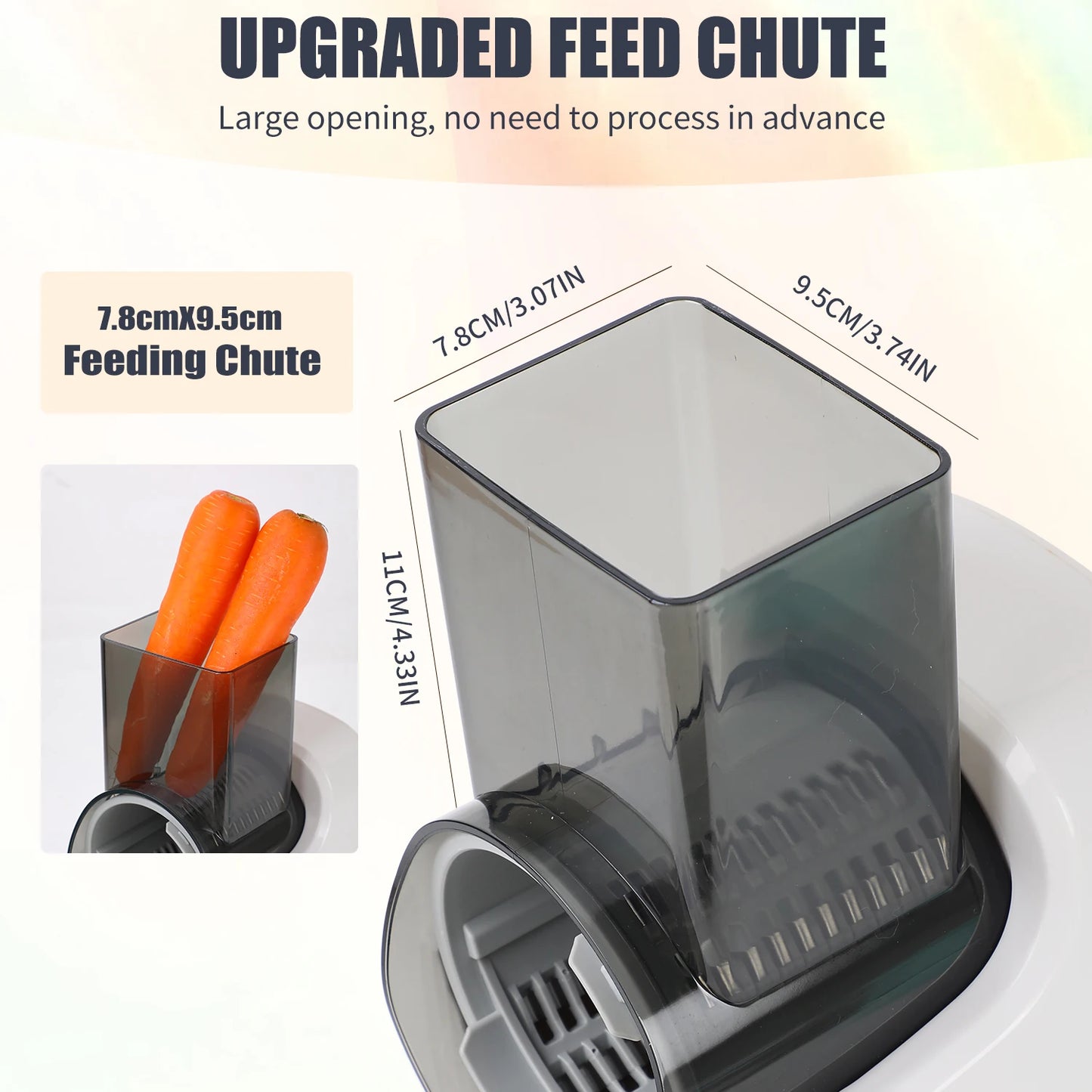 Electric Cheese & Vegetable Grater – 5-in-1 Slicer, Shredder & Food Processor