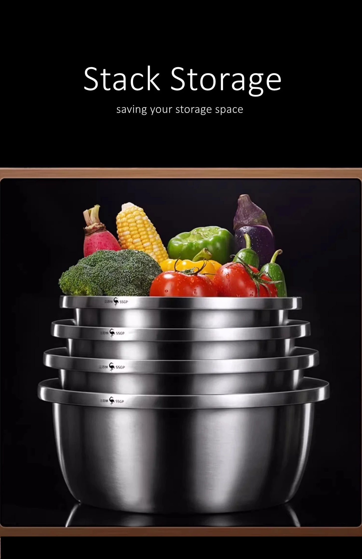 316L Stainless Steel Kitchen Bowl – Anti-Bacterial Salad & Food Washing Basin